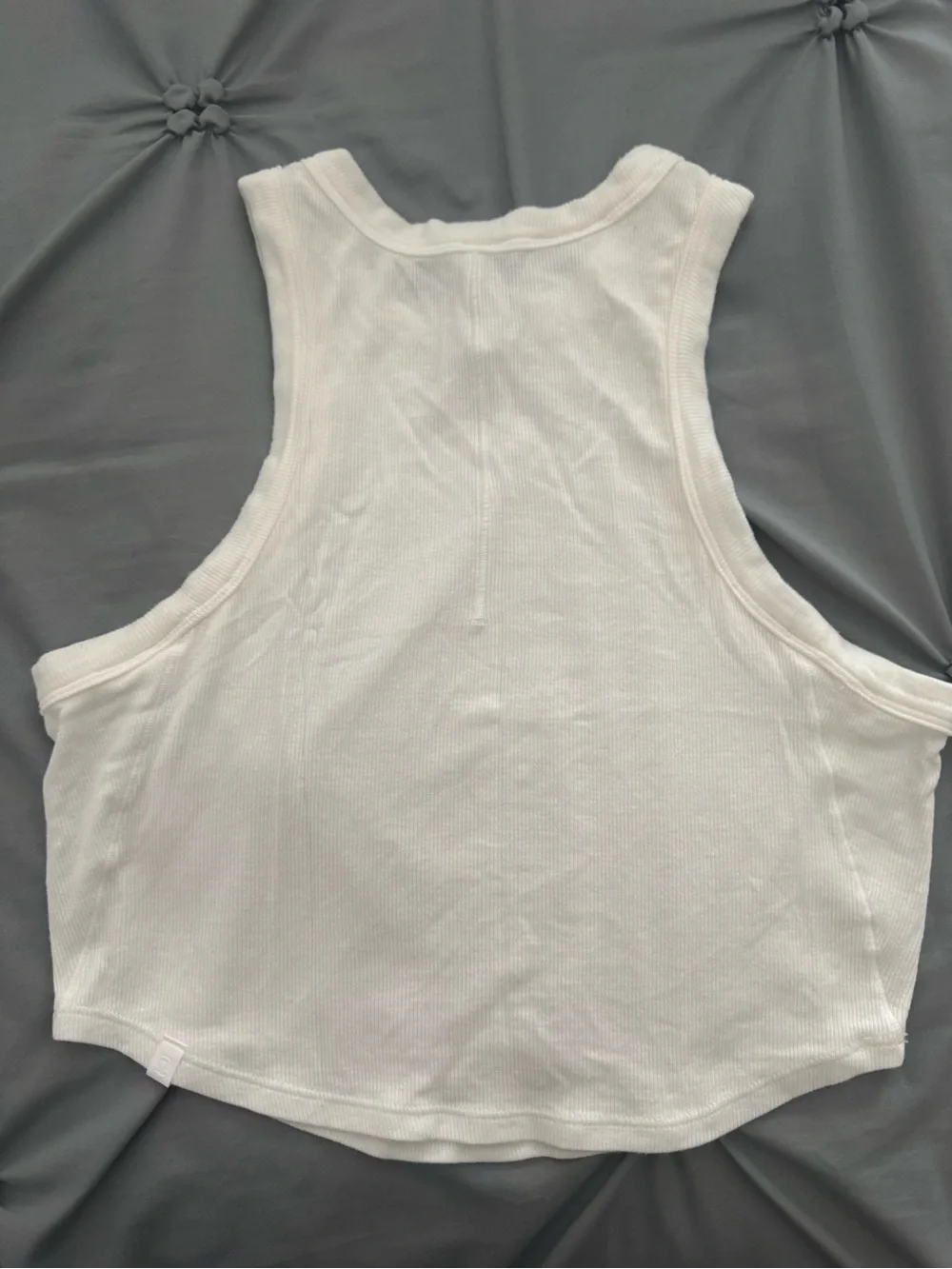 Lululemon White Ribbed Racerback Crop Tank